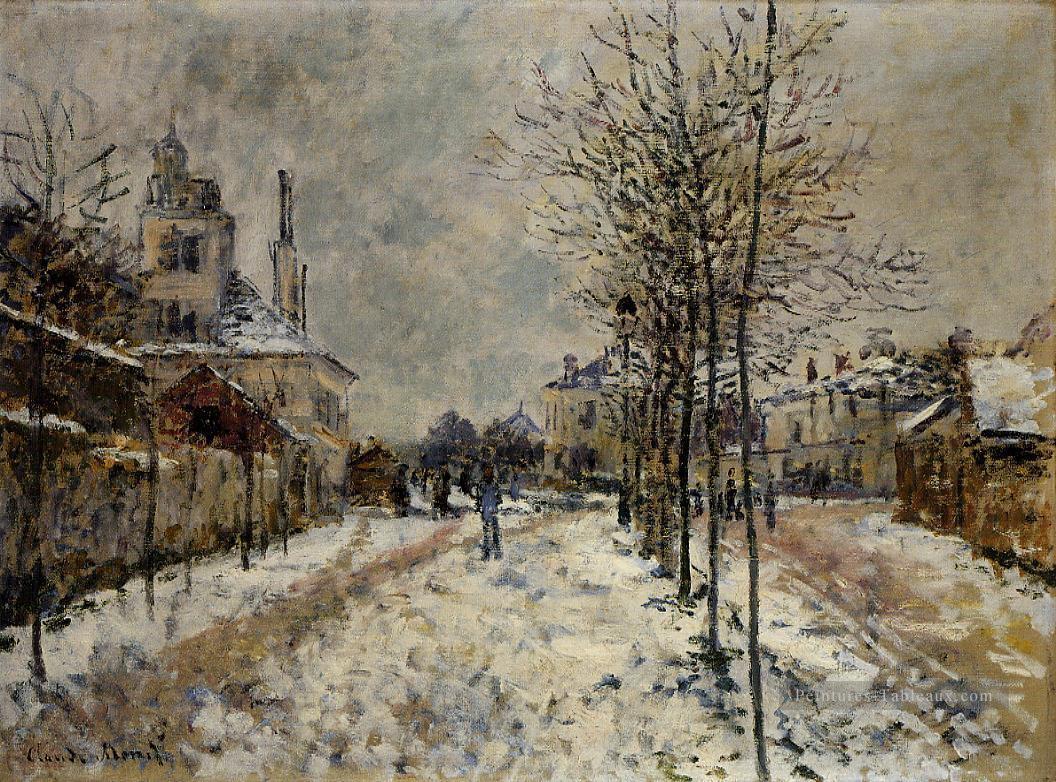 Le boulevard de Pontoise à Argenteuil Snow Effect Claude Monet Peintures à l'huile